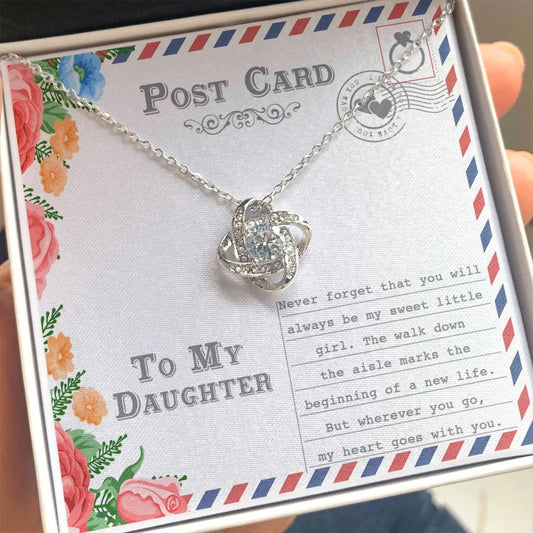 Daughter Wedding Day Gift - My Heart Goes With You - Love Knot Pendant Necklace - Mallard Moon Gift Shop