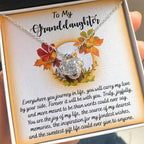 To My Granddaughter – Love Knot Necklace | Cute Fox Woodland Message Card | “Everywhere You Journey” Sentimental Gift from Grandparent