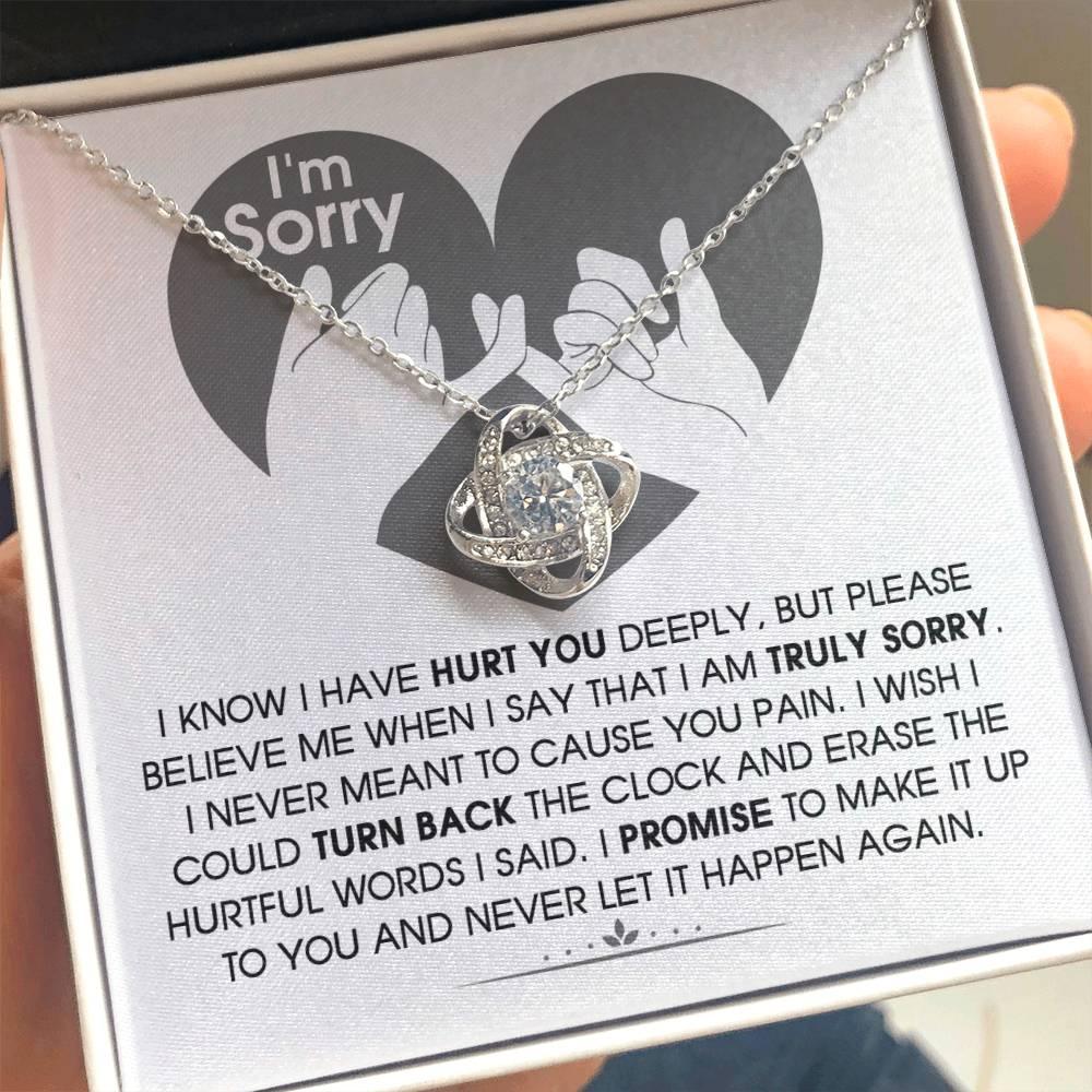 Apology Gift for Girlfriend, Wife, Soulmate - Sorry, Hurtful Words - Love Knot Pendant Necklace - Mallard Moon Gift Shop