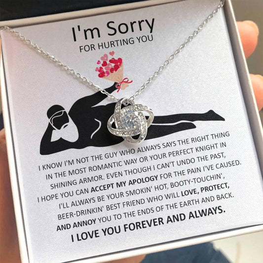 Apology Gift for Girlfriend, Wife, Soulmate - Sorry, The Most Romantic - Love Knot Pendant Necklace - Mallard Moon Gift Shop