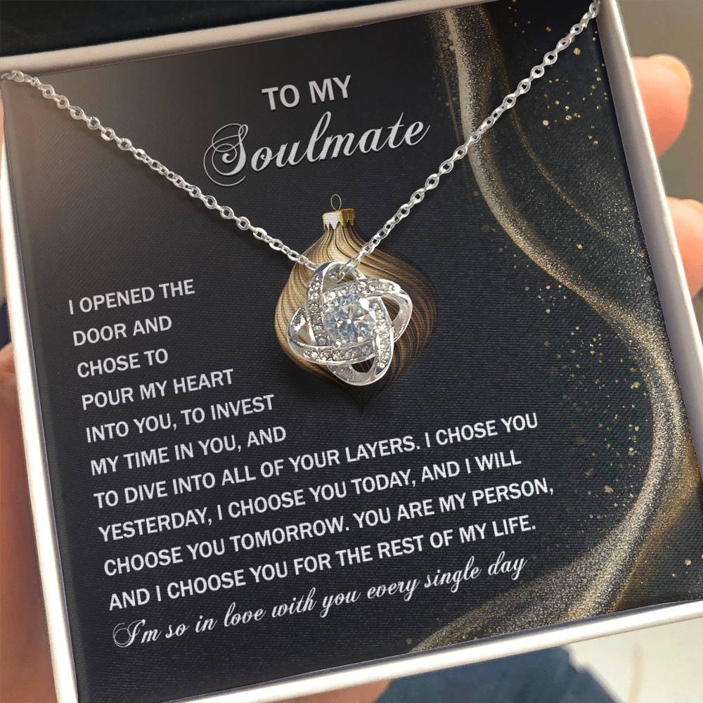Gift for Soulmate - Into You - Love Knot Pendant Necklace - Mallard Moon Gift Shop