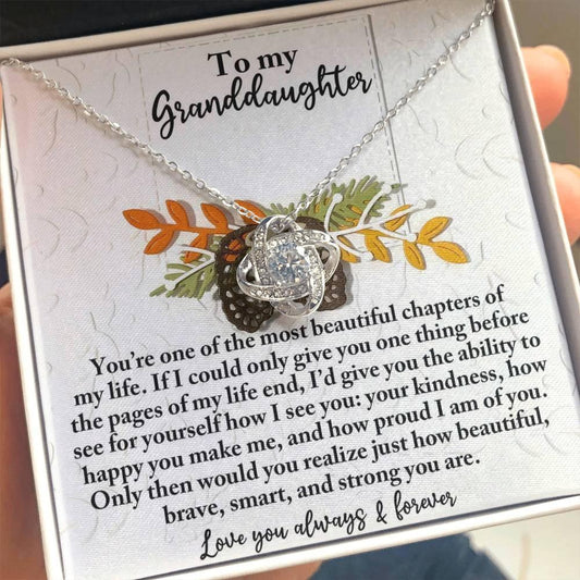 Gift for Granddaughter - How Beautiful - Love Knot Pendant Necklace - Mallard Moon Gift Shop