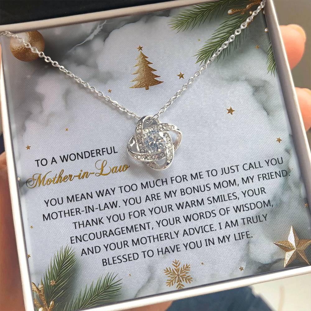 Gift for Mother-in-Law - Motherly Advice - Love Knot Pendant Necklace - Mallard Moon Gift Shop