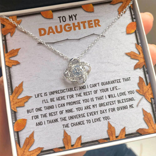Daughter - My Greatest Blessing - Love Knot Pendant Necklace - Mallard Moon Gift Shop