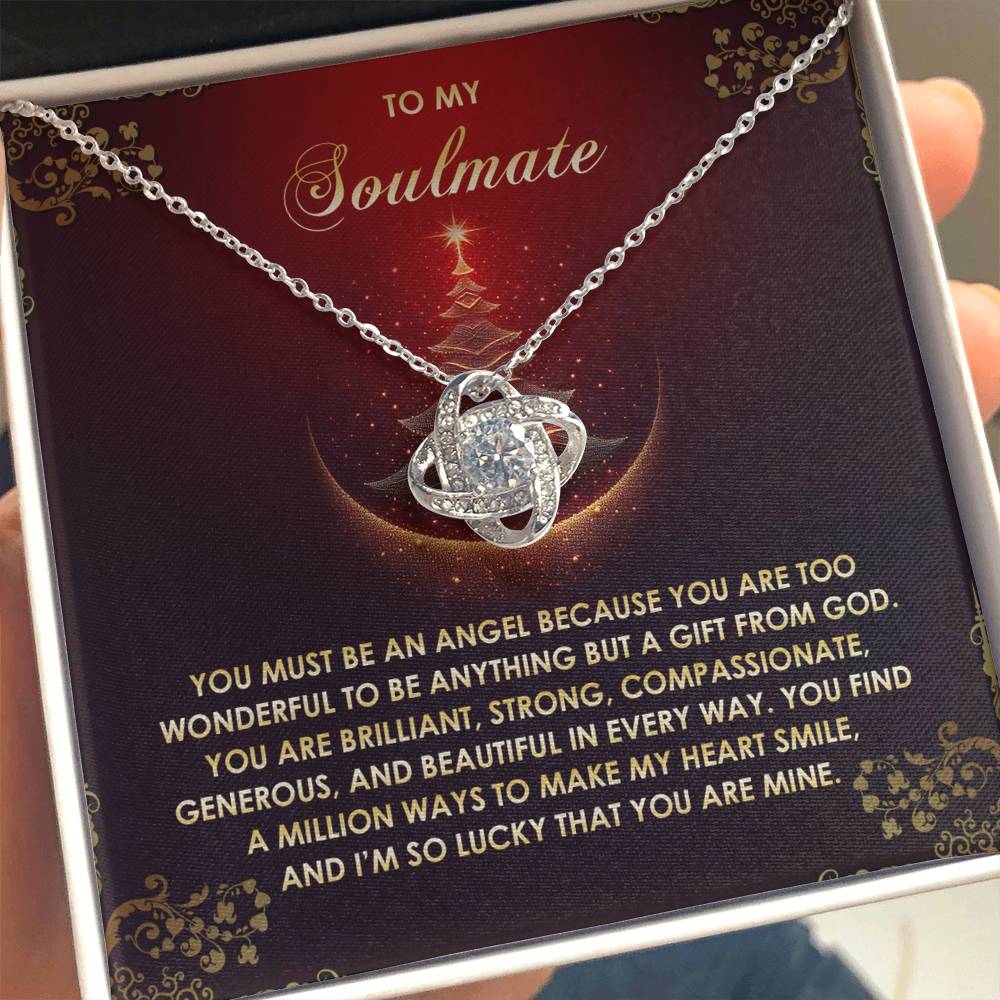 Gift for Soulmate - Be An Angel - Love Knot Pendant Necklace - Mallard Moon Gift Shop
