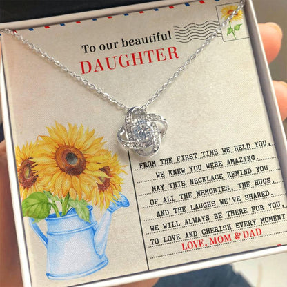 Daughter - The First Time - Love Knot Pendant Necklace - Mallard Moon Gift Shop