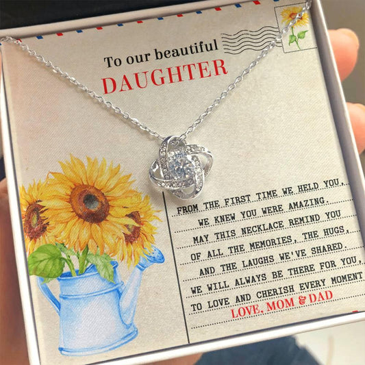 Daughter - The First Time - Love Knot Pendant Necklace - Mallard Moon Gift Shop