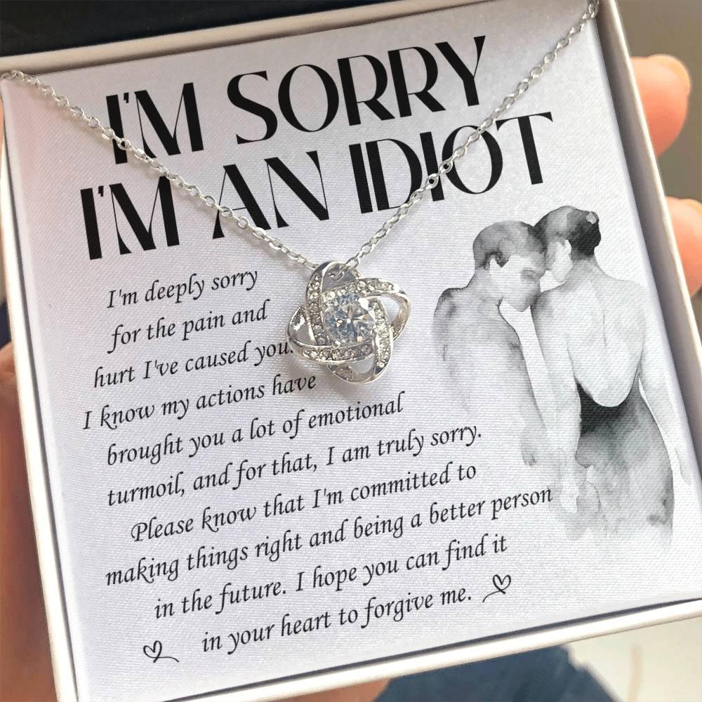 Apology Gift for Girlfriend, Wife, Soulmate - Sorry, Emotional Turmoil - Love Knot Pendant Necklace - Mallard Moon Gift Shop