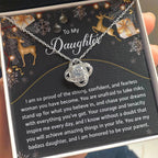 Gift for Daughter - Amazing Things - Love Knot Pendant Necklace Christmas Gifts