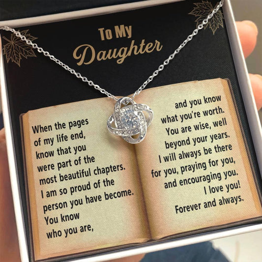 Daughter - Beyond Your Years - Love Knot Pendant Necklace - Mallard Moon Gift Shop