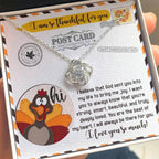 Thanksgiving Gift for Her – “The Beat of My Heart” Love Knot Necklace with Message Card | Romantic Gratitude Gift for Daughter, Wife or Girlfriend