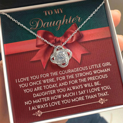 Gift for Daughter - Always Will Be - Love Knot Pendant Necklace - Mallard Moon Gift Shop