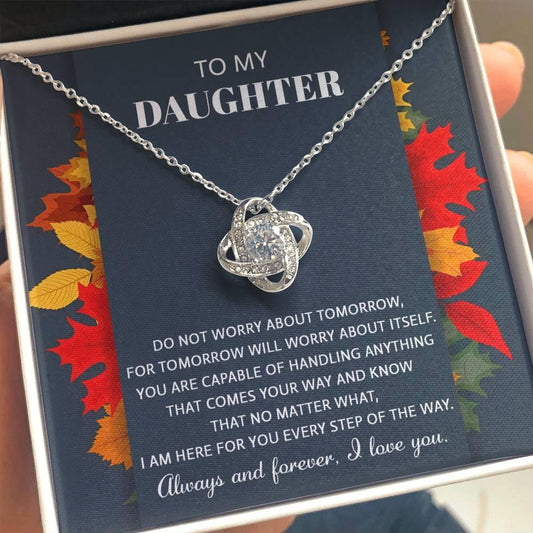 Daughter - Comes Your Way - Love Knot Pendant Necklace - Mallard Moon Gift Shop
