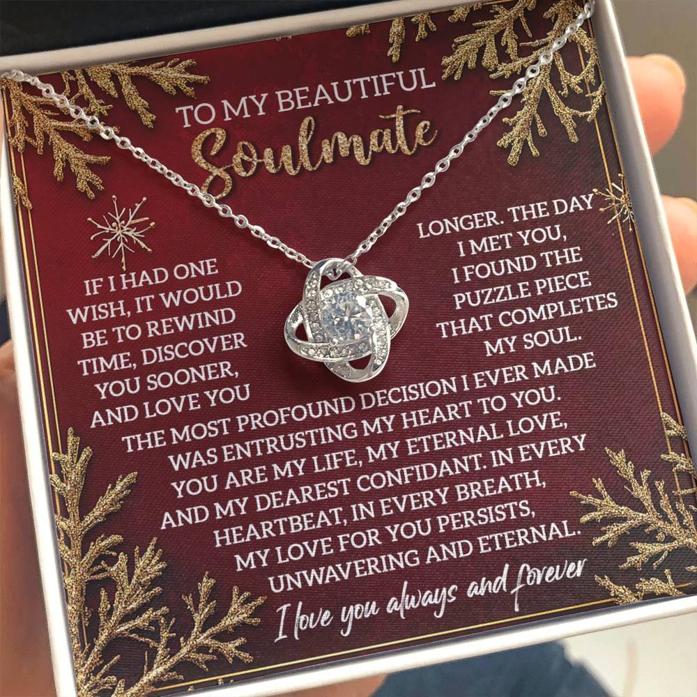 Gift for Soulmate - Rewind Time - Love Knot Pendant Necklace - Mallard Moon Gift Shop