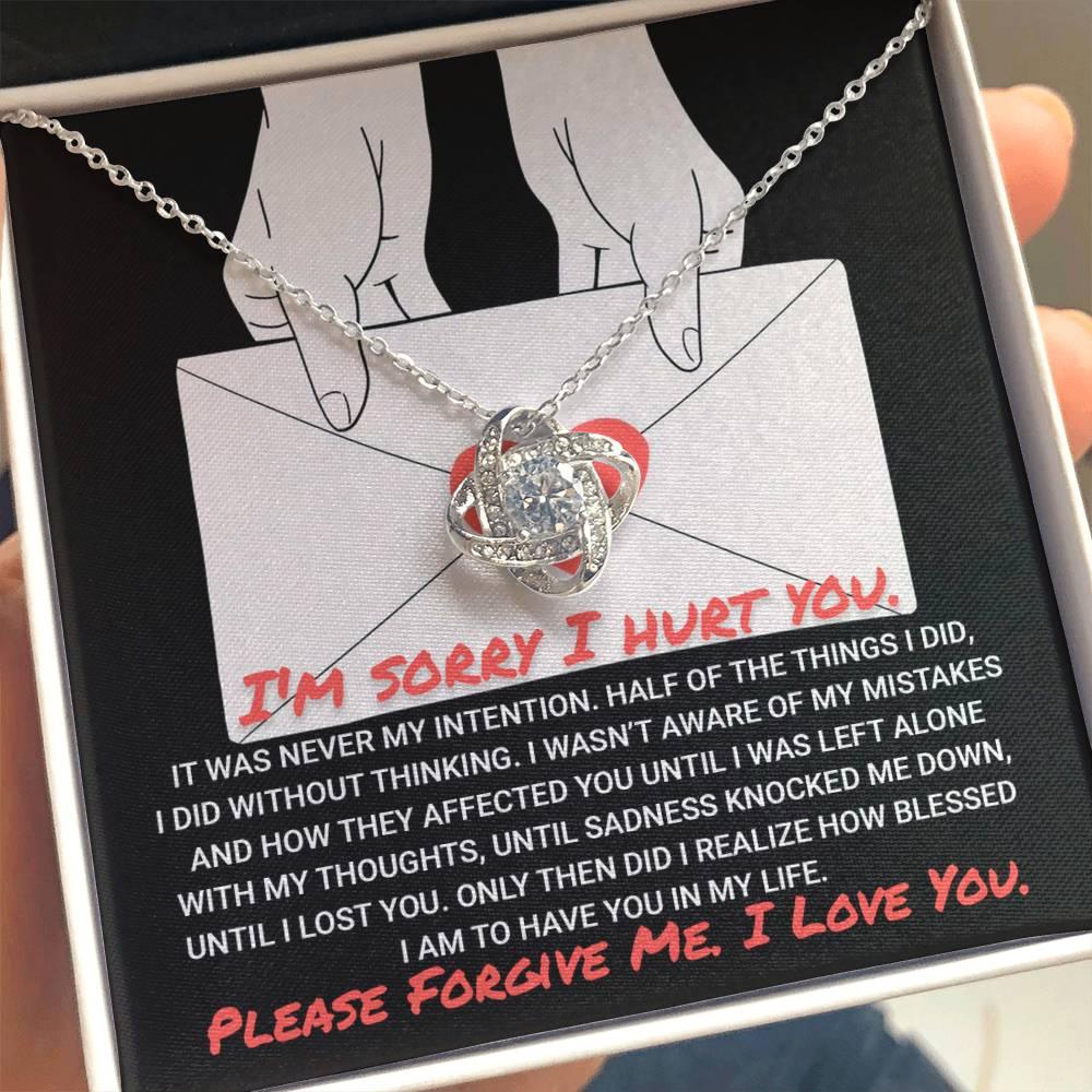 Apology Gift for Girlfriend, Wife, Soulmate-Sorry, Without Thinking - Love Knot Pendant Necklace - Mallard Moon Gift Shop