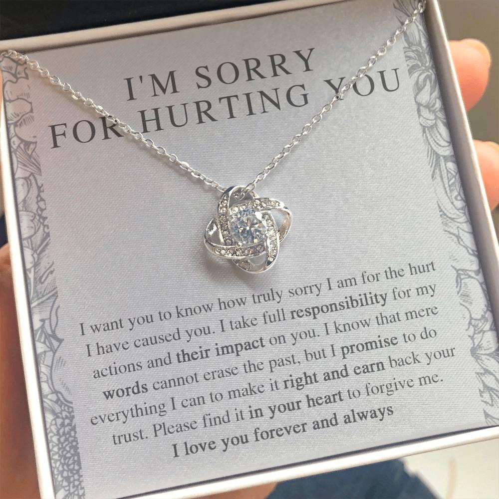 Apology Gift - I'm Sorry, I Promise to Do Everything - Love Knot Pendant Necklace - Mallard Moon Gift Shop