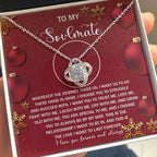 Gift for Soulmate - Journey By My Side - Love Knot Pendant Necklace