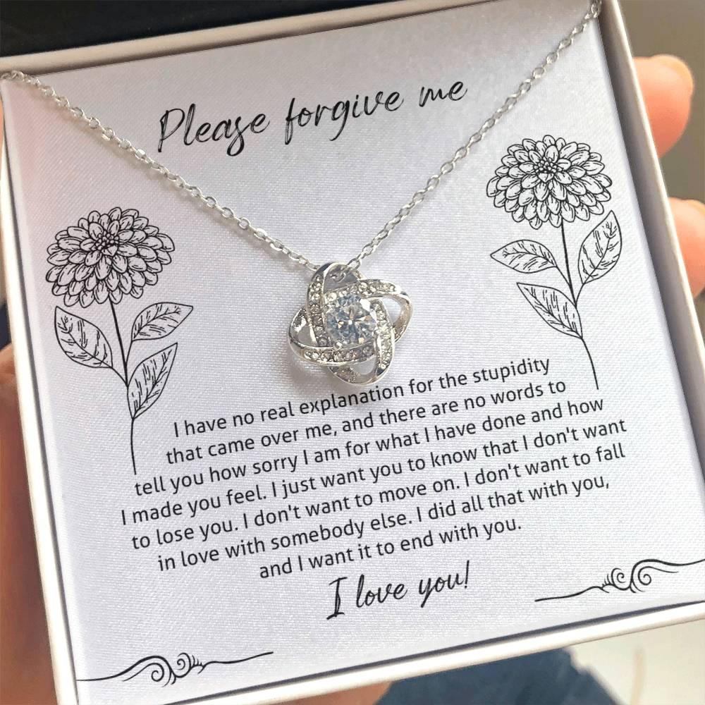 Apology Gift for Girlfriend, Wife, Soulmate - Sorry, Real Explanation - Love Knot Pendant Necklace - Mallard Moon Gift Shop