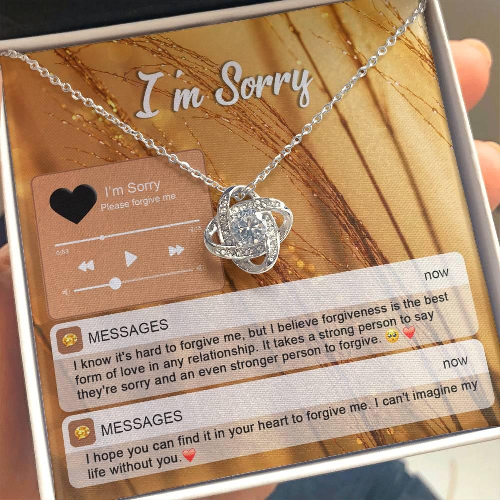 Gift for Girlfriend, Wife - Sorry, Person To Forgive - Love Knot Pendant Necklace - Mallard Moon Gift Shop