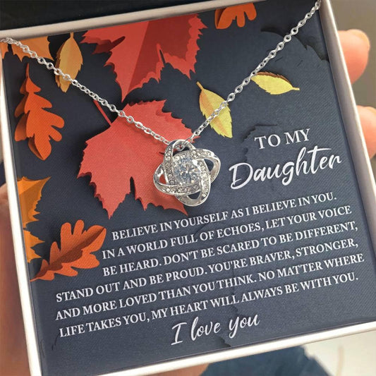 Daughter - To Be Different - Love Knot Pendant Necklace - Mallard Moon Gift Shop