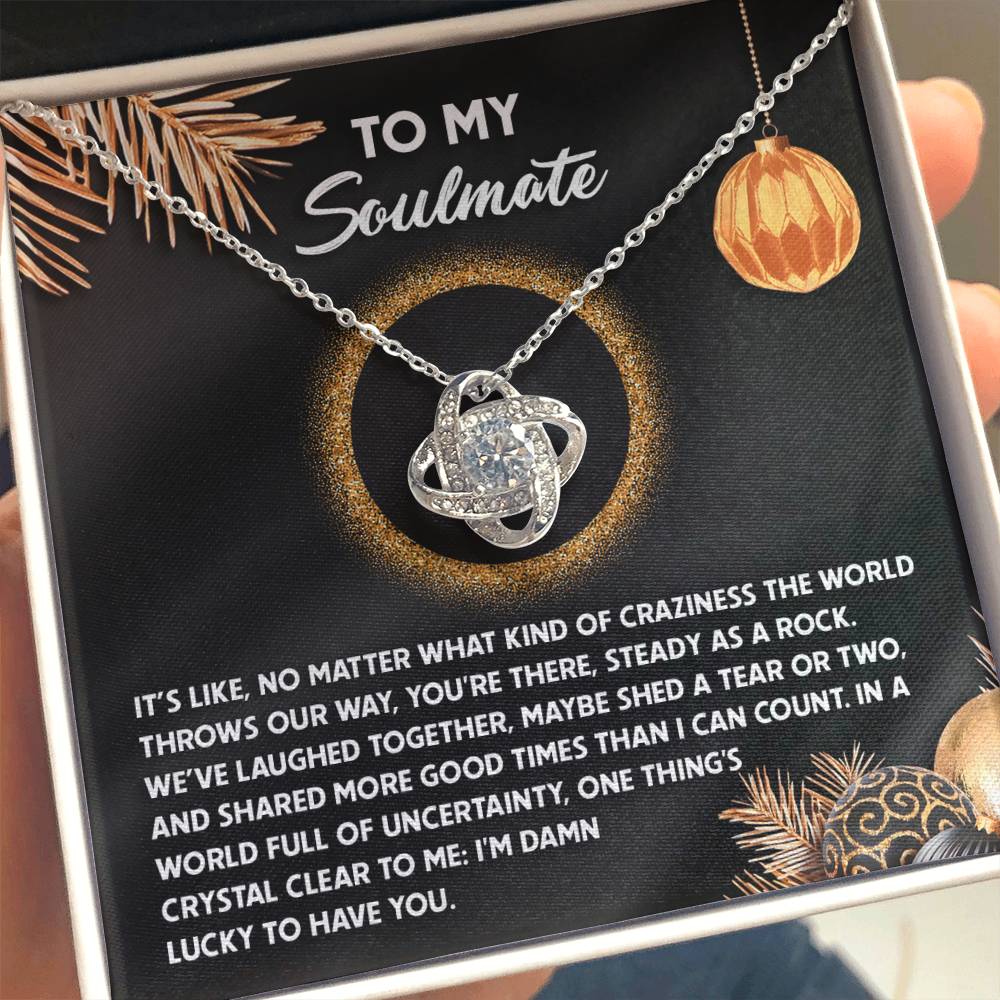 Gift for Soulmate - I Can Count - Love Knot Pendant Necklace - Mallard Moon Gift Shop