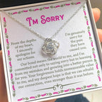 Apology Gift for Girlfriend, Wife - Sorry, For the Pain I Caused - Love Knot Pendant Necklace