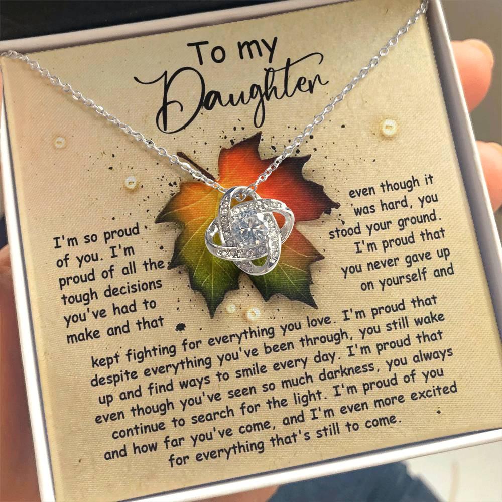 Gift for Daughter - Stood Your Ground - Love Knot Pendant Necklace - Mallard Moon Gift Shop