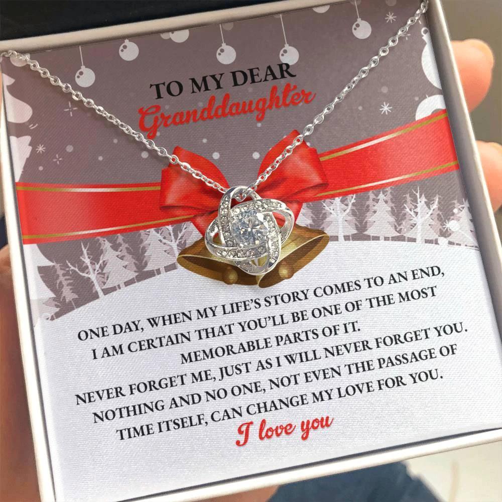 Gift for Granddaughter - Most Memorable Parts of My Life Story - Love Knot Pendant Necklace