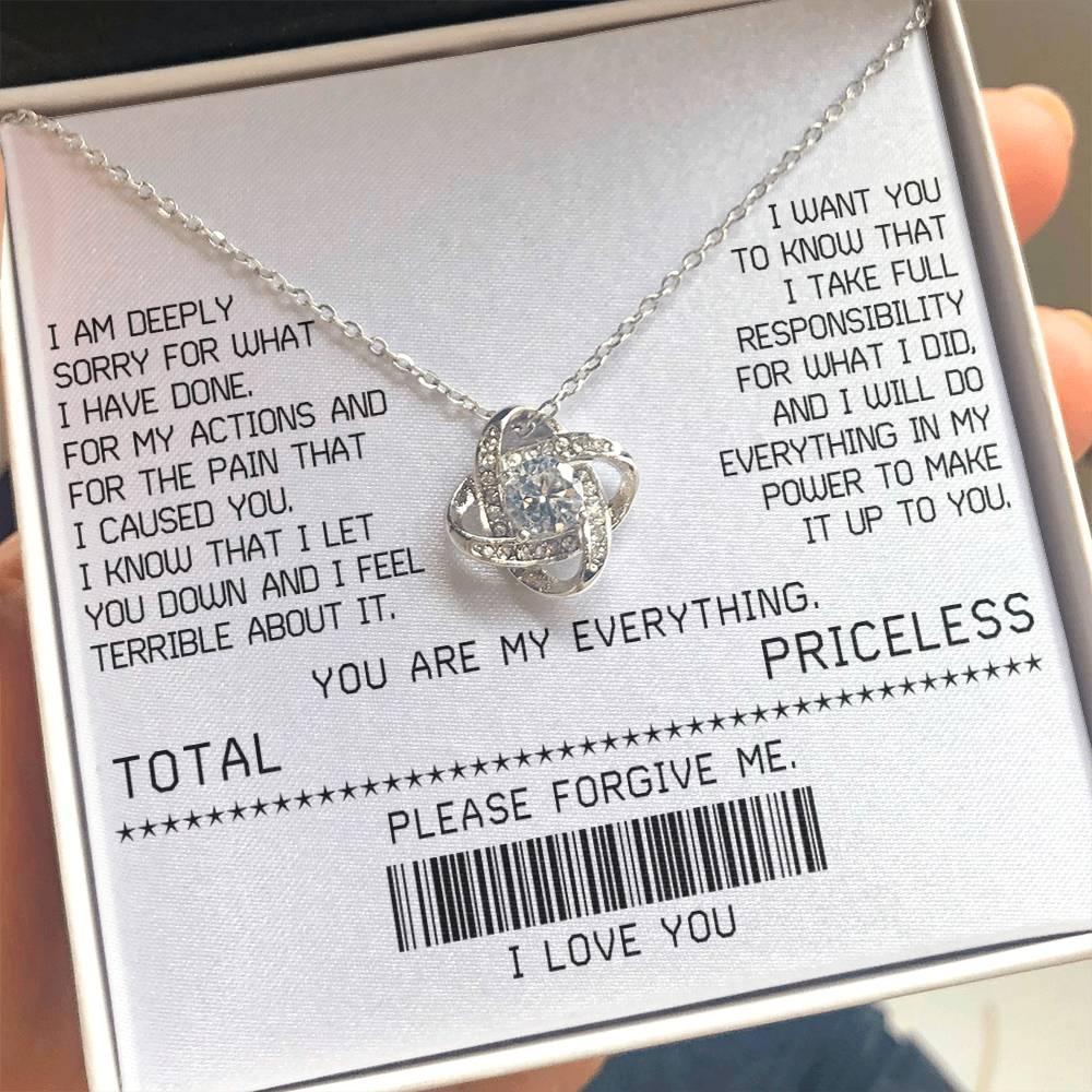 Gift for Girlfriend, Wife - Sorry, Make It Up - Love Knot Pendant Necklace - Mallard Moon Gift Shop