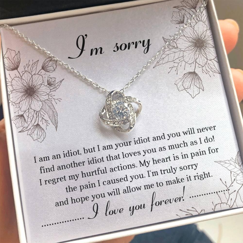 Apology Gift for Her - Sorry For The Pain I Caused You - Love Knot Pendant Necklace - Mallard Moon Gift Shop