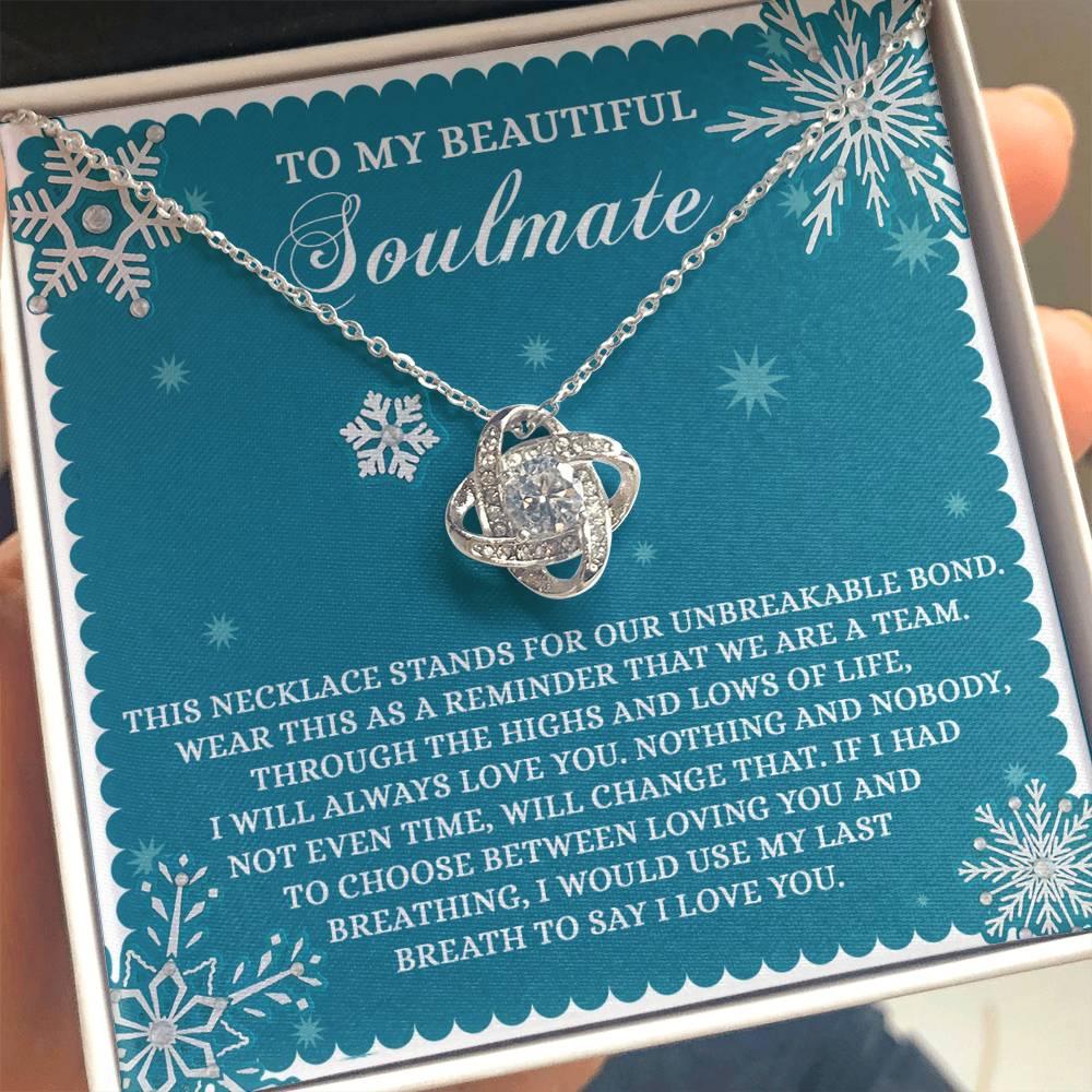 Gift for Soulmate - A Team - Love Knot Pendant Necklace - Mallard Moon Gift Shop