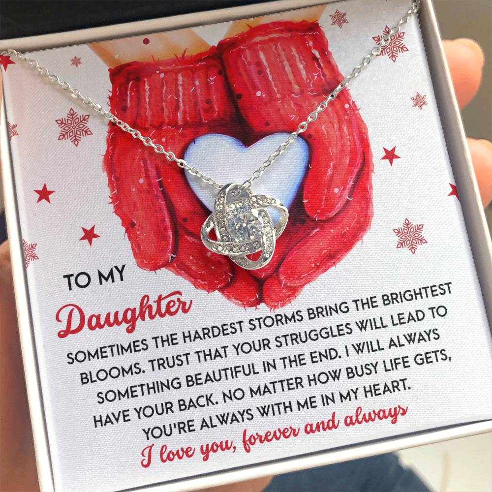 Gift for Daughter - In My Heart - Love Knot Pendant Necklace - Mallard Moon Gift Shop