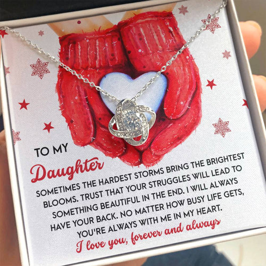 Gift for Daughter - In My Heart - Love Knot Pendant Necklace - Mallard Moon Gift Shop