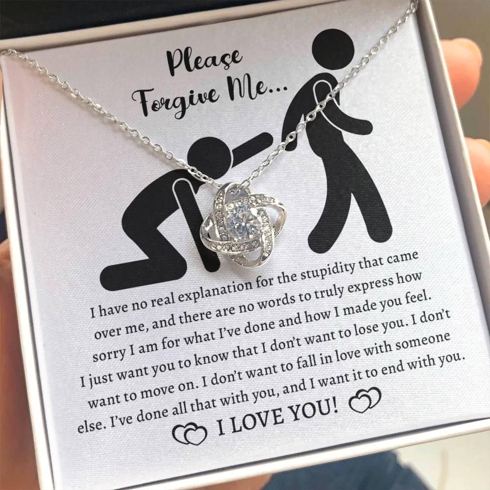 Apology Gift for Girlfriend, Wife, Soulmate - Sorry, Made You Feel - Love Knot Pendant Necklace - Mallard Moon Gift Shop