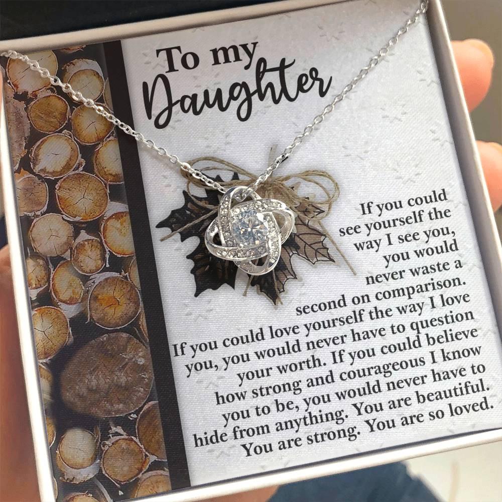 Gift for Daughter - Straighten Your Crown- Love Knot Pendant Necklace - Mallard Moon Gift Shop