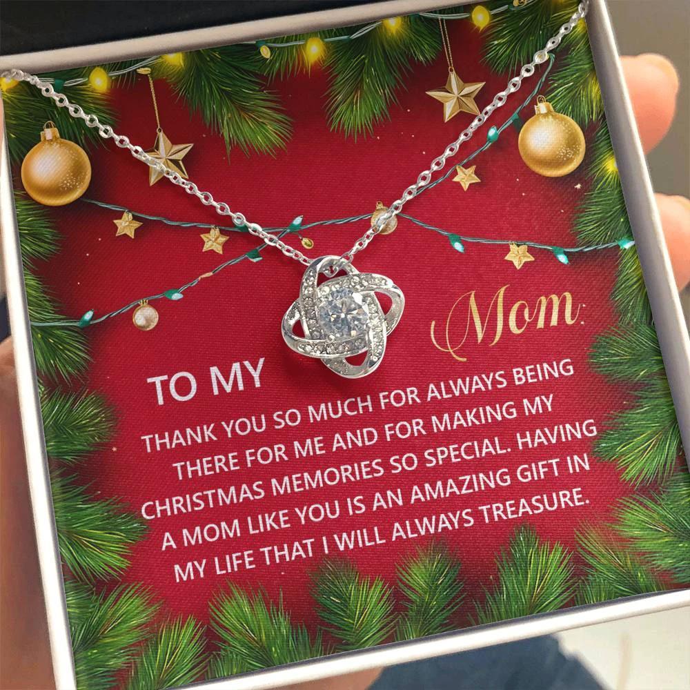 Gift for Mom - Christmas Memories - Love Knot Pendant Necklace