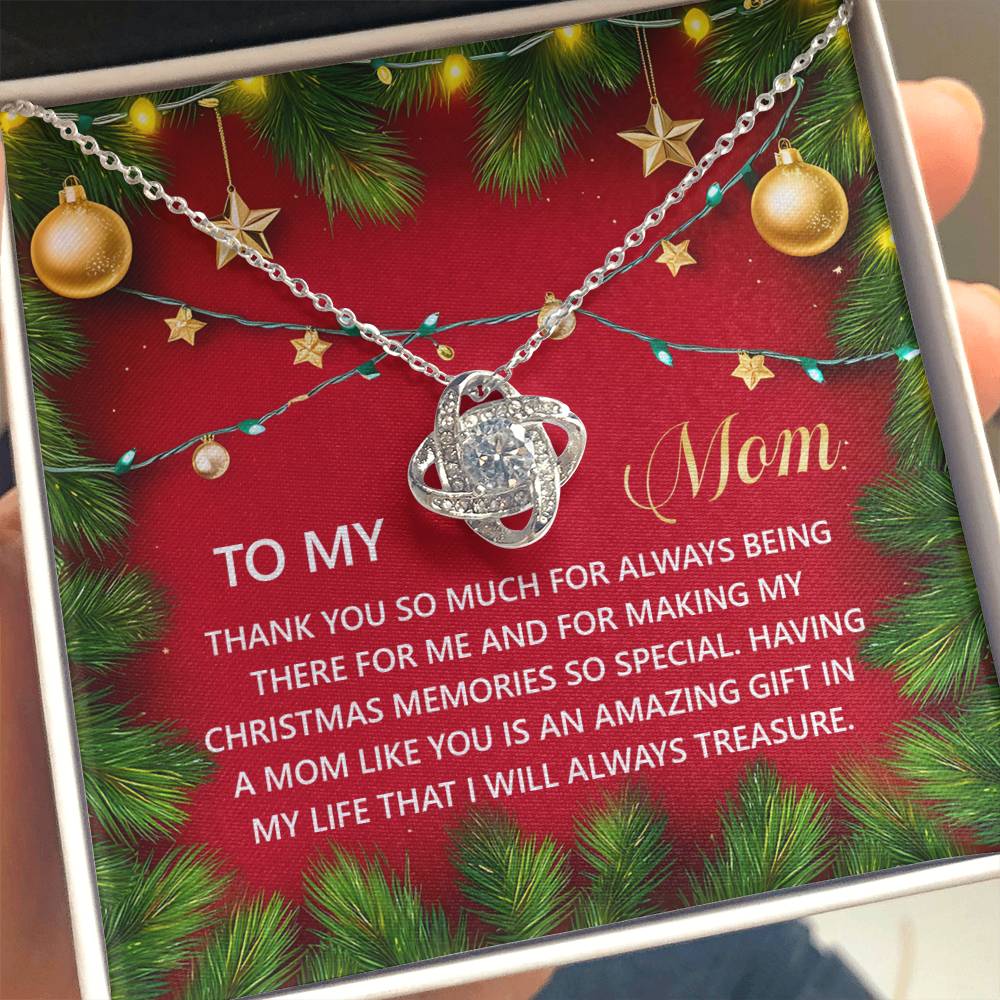 Gift for Mom - Christmas Memories - Love Knot Pendant Necklace - Mallard Moon Gift Shop
