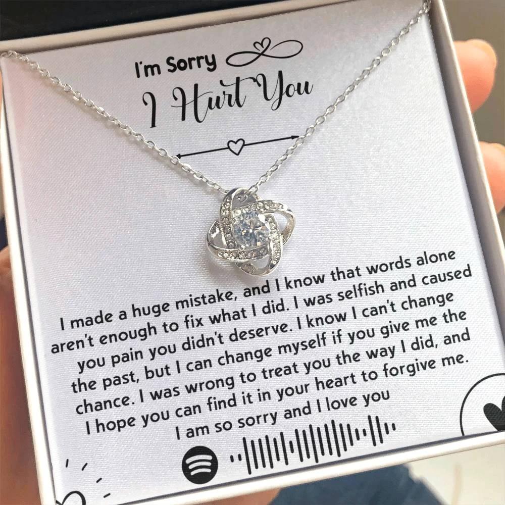 Apology Gift for Girlfriend, Wife, Soulmate - Sorry, You Didn't Deserve - Love Knot Pendant Necklace