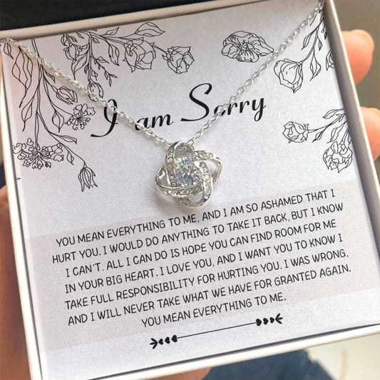 Apology Gift for Girlfriend, Wife, Soulmate - Sorry, Your Big Heart - Love Knot Pendant Necklace - Mallard Moon Gift Shop