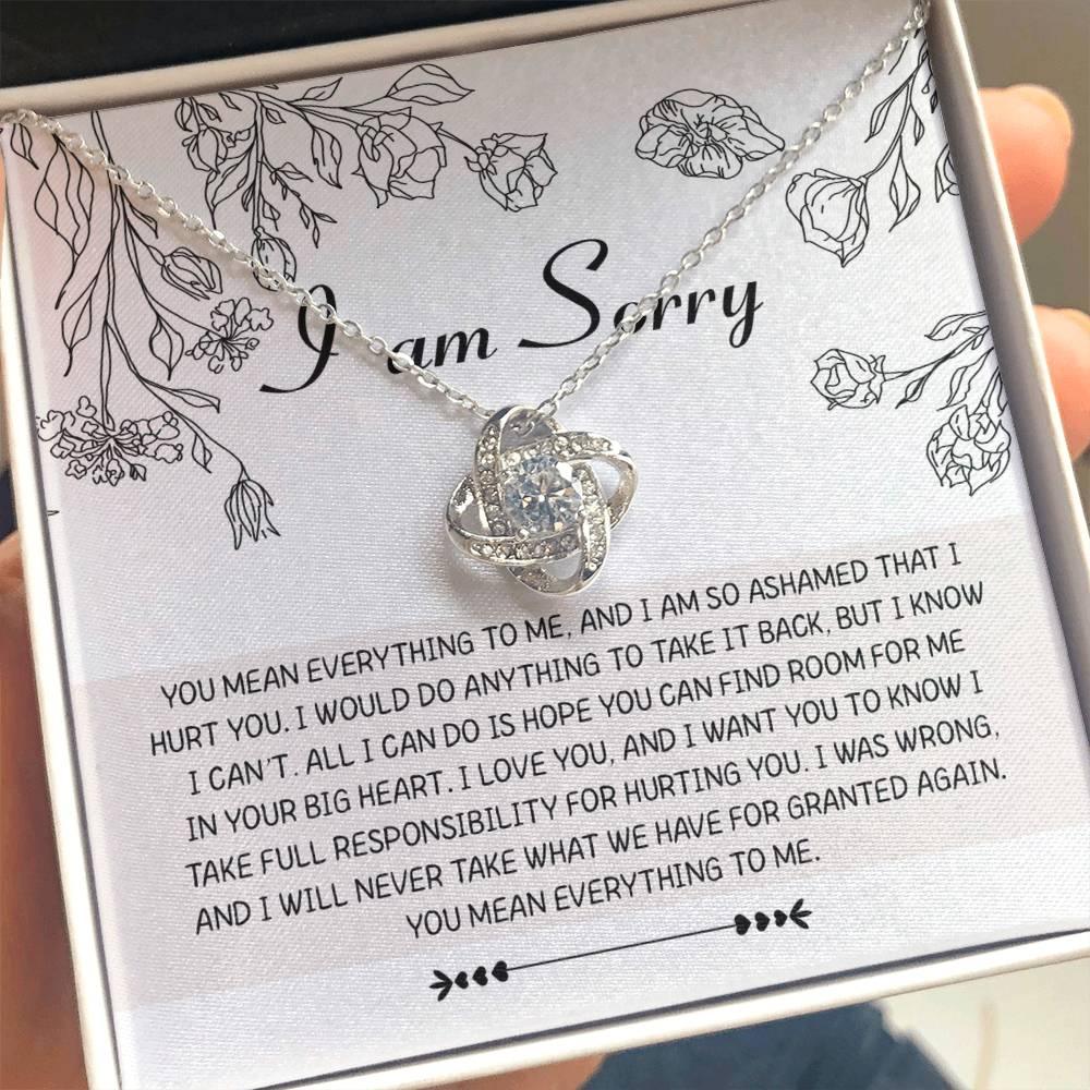 Apology Gift for Girlfriend, Wife, Soulmate - Sorry, Your Big Heart - Love Knot Pendant Necklace - Mallard Moon Gift Shop