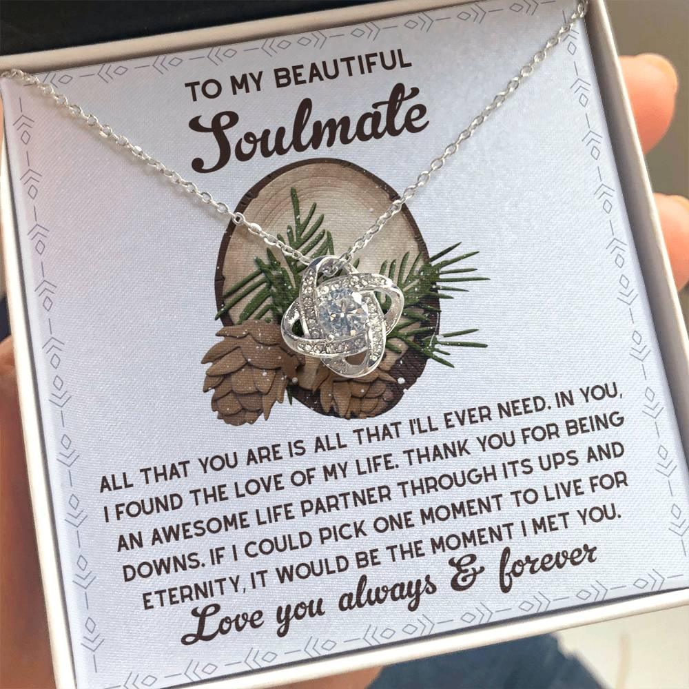 Gift for Soulmate - One Moment - Love Knot Pendant Necklace - Mallard Moon Gift Shop