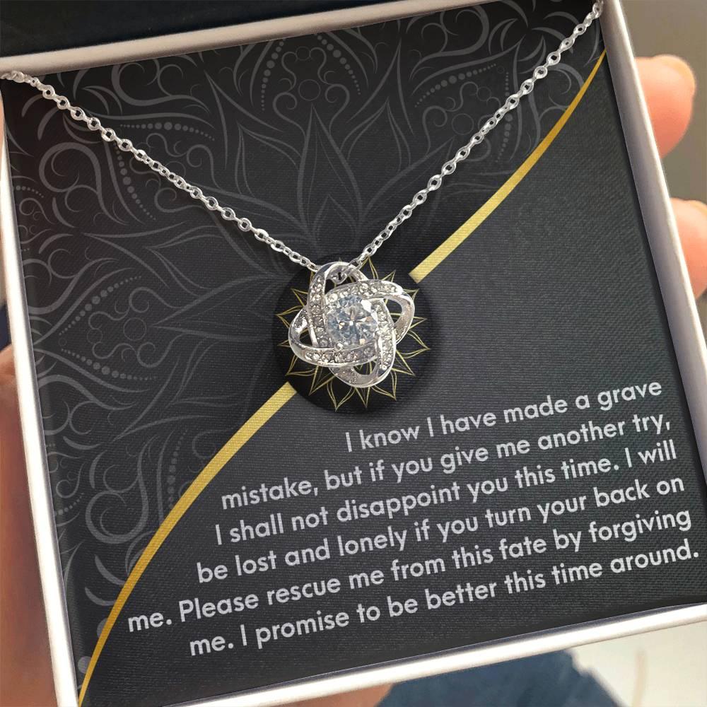 Apology Gift for Girlfriend, Wife, Soulmate-Sorry, Turn Your Back-Love Knot Pendant Necklace - Mallard Moon Gift Shop