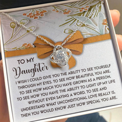 Gift for Daughter - Saying A Word - Love Knot Pendant Necklace - Mallard Moon Gift Shop