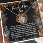 Thanksgiving Gift for Her – “Thankful for You” Love Knot Necklace with Message Card | Family & Friendship Appreciation Jewelry