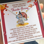 Thanksgiving Gift for Her – Always Be Close Message Card Necklace, Heartfelt Expression of Gratitude for Mom, Sister, or Best Friend