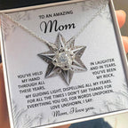 To an Amazing Mom Christmas Love Knot Necklace – Holiday Gift with Heartfelt Message Card, Sentimental Christmas Gift for Mother, Daughter to Mom Keepsake