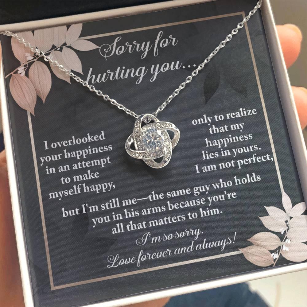 Gift for Girlfriend, Wife - Sorry, Lies In Yours - Love Knot Pendant Necklace - Mallard Moon Gift Shop