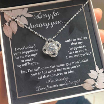 Gift for Girlfriend, Wife - Sorry, Lies In Yours - Love Knot Pendant Necklace - Mallard Moon Gift Shop