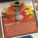 Thanksgiving Gift for Her – “Grateful for You” Necklace with Message Card | Heartfelt Jewelry Gift for Mom, Sister, or Best Friend