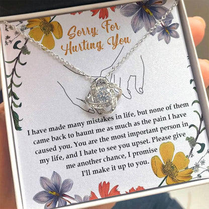 Apology Gift for Girlfriend, Wife, Soulmate- Sorry, Haunt Me - Love Knot Pendant Necklace - Mallard Moon Gift Shop